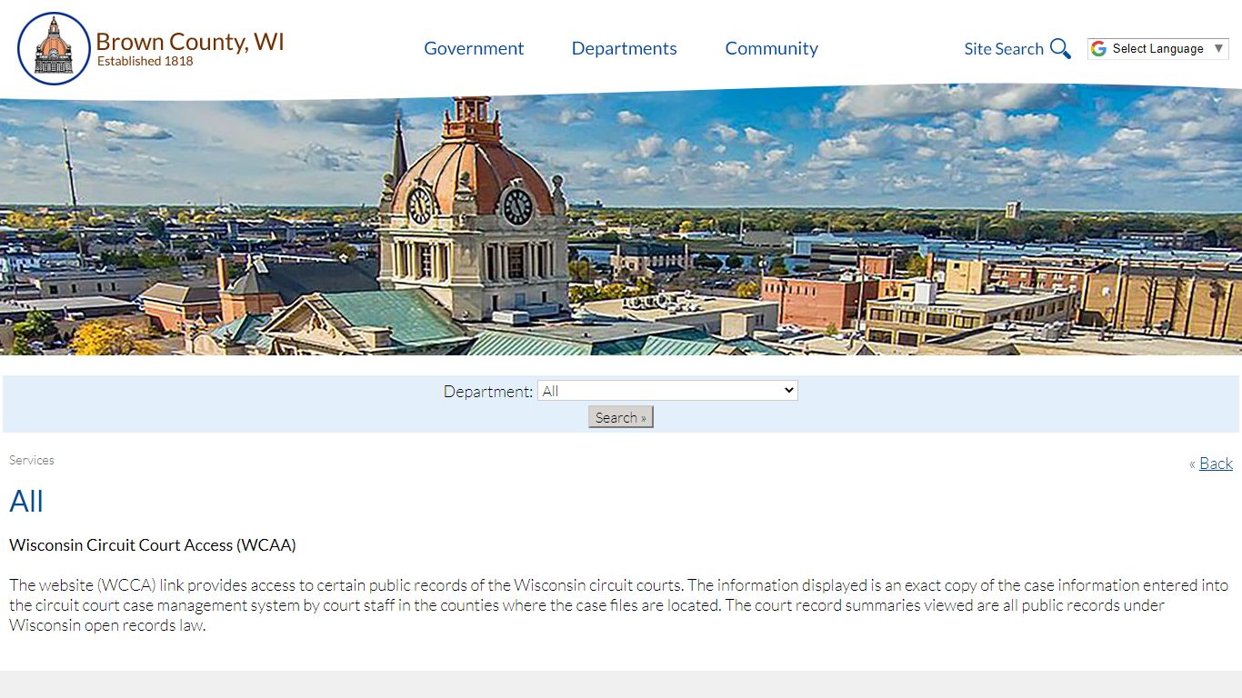 All » Wisconsin Circuit Court Access (WCAA) - Brown County